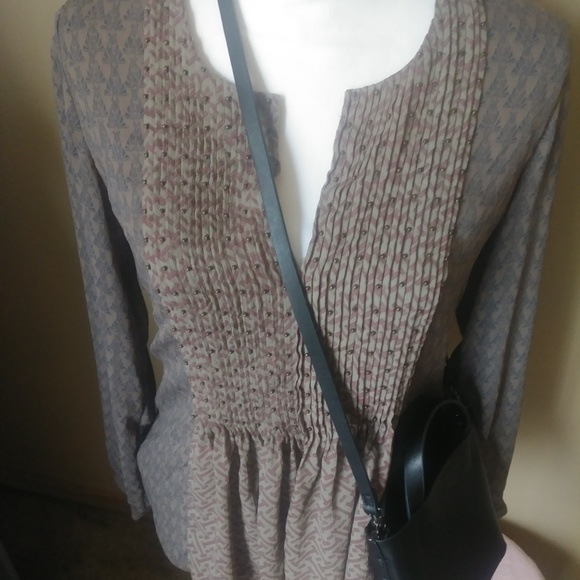 Coldwater Creek long sleeve boho V neck blouse - Picture 1 of 6